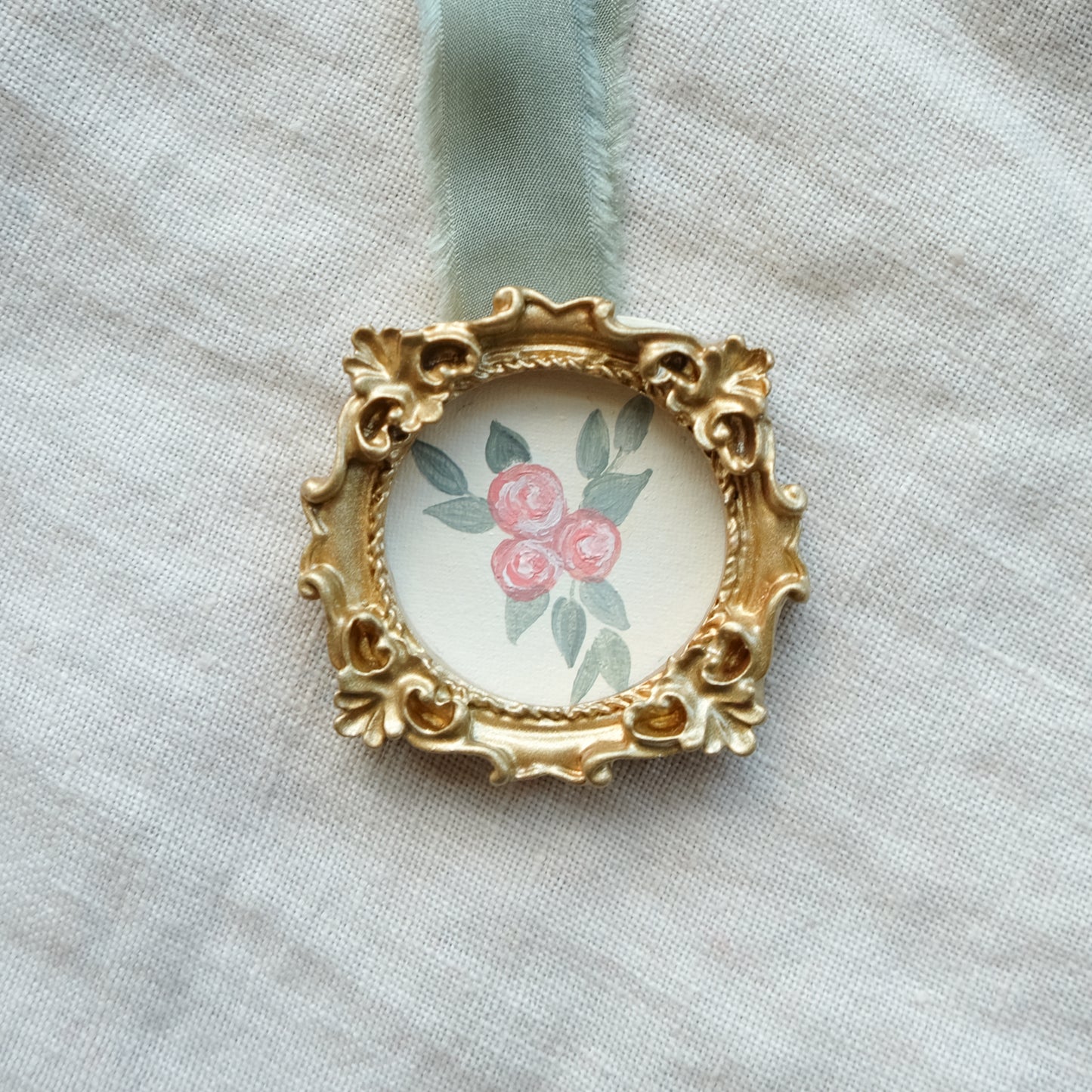 Pink Roses - Framed Print Ornament