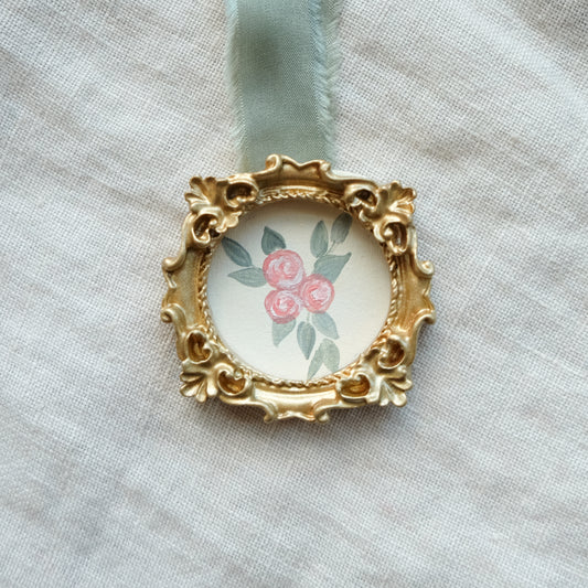 Pink Roses - Framed Print Ornament